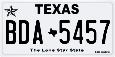 TX license plate BDA5457