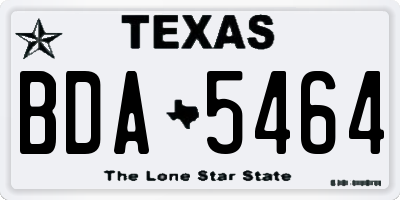 TX license plate BDA5464