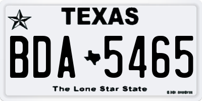 TX license plate BDA5465