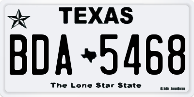 TX license plate BDA5468