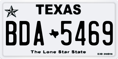 TX license plate BDA5469