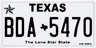 TX license plate BDA5470