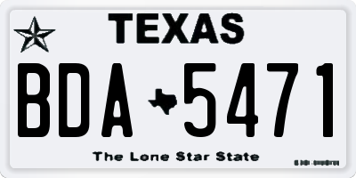 TX license plate BDA5471