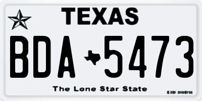 TX license plate BDA5473