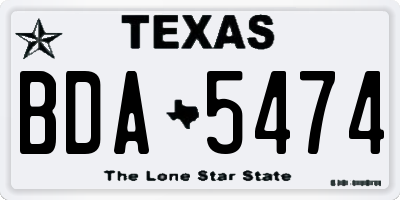 TX license plate BDA5474