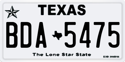 TX license plate BDA5475