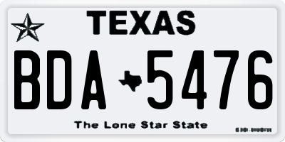 TX license plate BDA5476