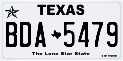 TX license plate BDA5479