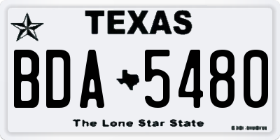 TX license plate BDA5480