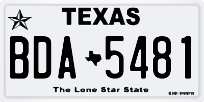 TX license plate BDA5481