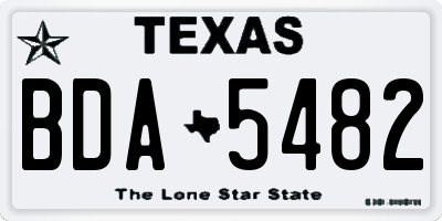 TX license plate BDA5482