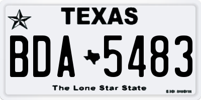 TX license plate BDA5483