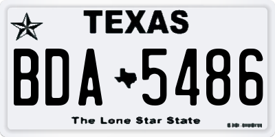 TX license plate BDA5486
