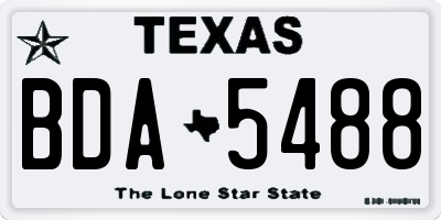 TX license plate BDA5488