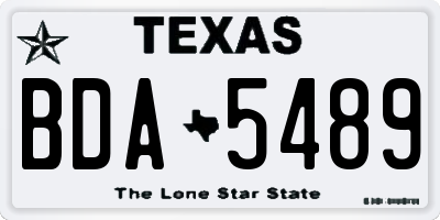 TX license plate BDA5489