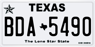 TX license plate BDA5490