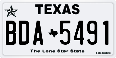 TX license plate BDA5491