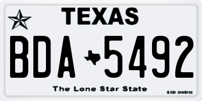 TX license plate BDA5492