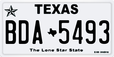 TX license plate BDA5493