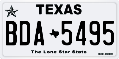 TX license plate BDA5495