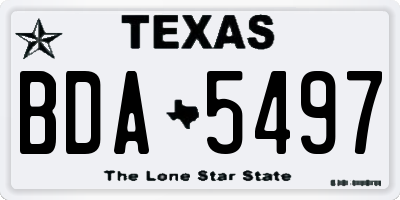 TX license plate BDA5497