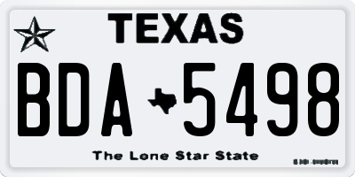 TX license plate BDA5498