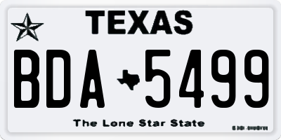 TX license plate BDA5499