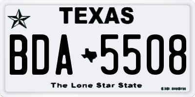 TX license plate BDA5508