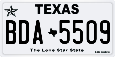TX license plate BDA5509