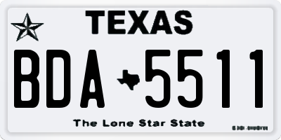 TX license plate BDA5511