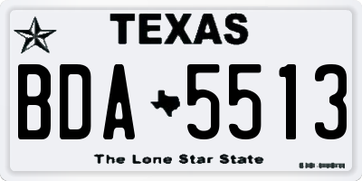 TX license plate BDA5513