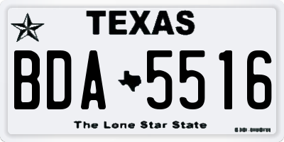 TX license plate BDA5516