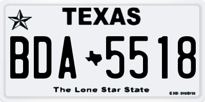TX license plate BDA5518