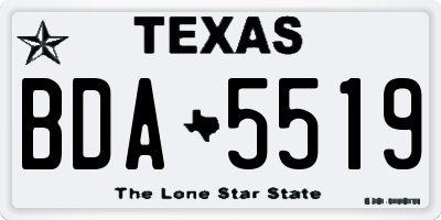 TX license plate BDA5519