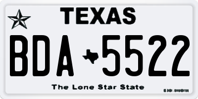 TX license plate BDA5522