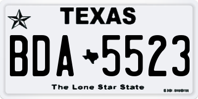 TX license plate BDA5523