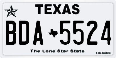 TX license plate BDA5524