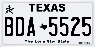 TX license plate BDA5525