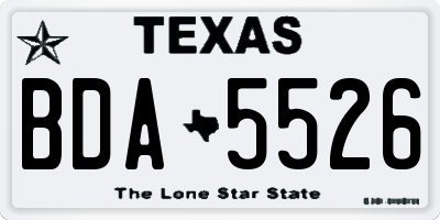 TX license plate BDA5526