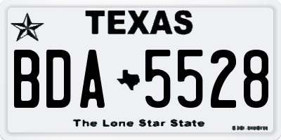 TX license plate BDA5528