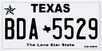TX license plate BDA5529