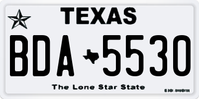 TX license plate BDA5530