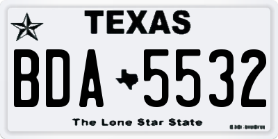 TX license plate BDA5532