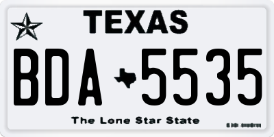 TX license plate BDA5535