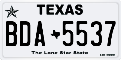 TX license plate BDA5537