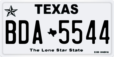 TX license plate BDA5544