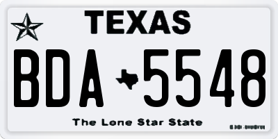 TX license plate BDA5548