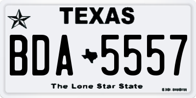 TX license plate BDA5557