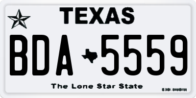 TX license plate BDA5559