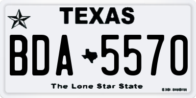 TX license plate BDA5570